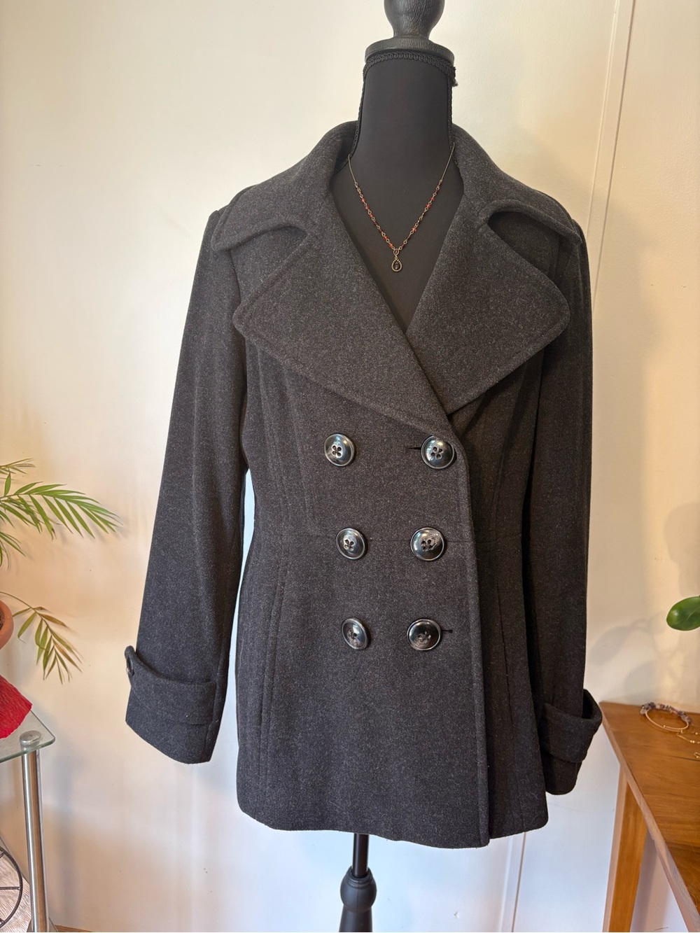 London Fog gray wool blend peacoat